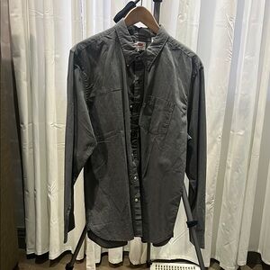 Men's Gray Button-Up Jacket